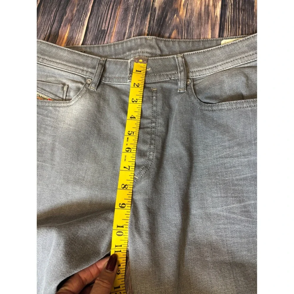 Diesel Buster Jeans Mens 33X34 Gray Stretch Slim Tapered Denim Italian Designer